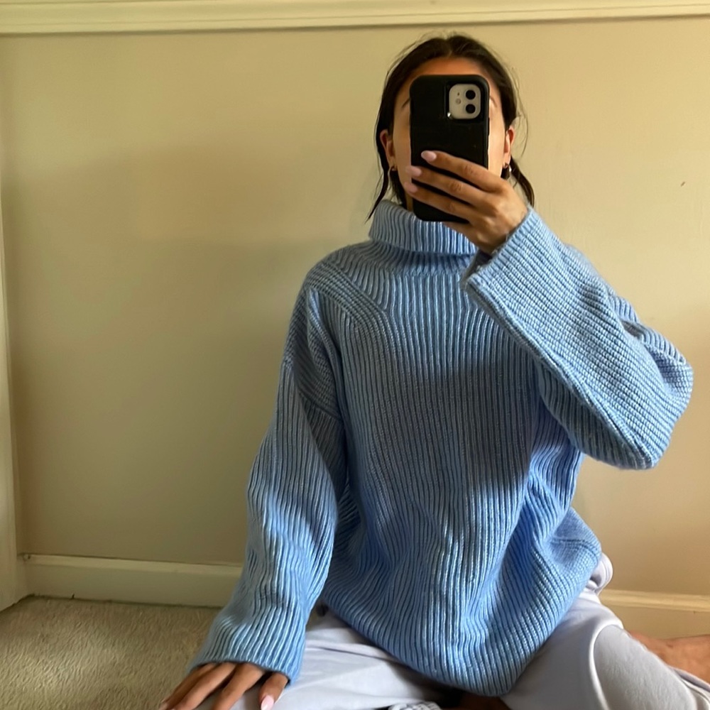 ASOS blue turtleneck